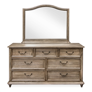 Furniture of America Calpa Rustic Wood 2-Piece Dresser and Mirror in Natural