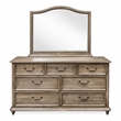 Furniture of America Calpa Rustic Wood 2-Piece Dresser and Mirror in Natural