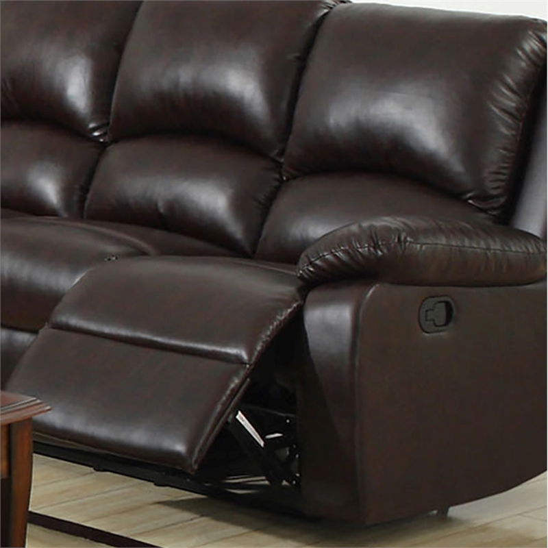 Furniture Of America Bantell Faux, Rustic Leather Sofa Recliner