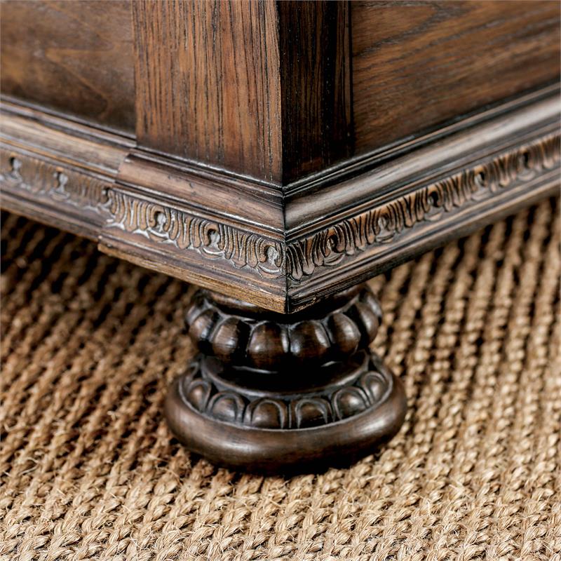 FOA Kai 2pc Natural Tone Wood Bedroom Set - Cal King + Nightstand