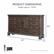 FOA Kai 4pc Natural Tone Wood Bedroom Set - Cal King+Nightstand+Dresser+Mirror