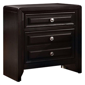 furniture of america turner solid wood 2-drawer nightstand in espresso