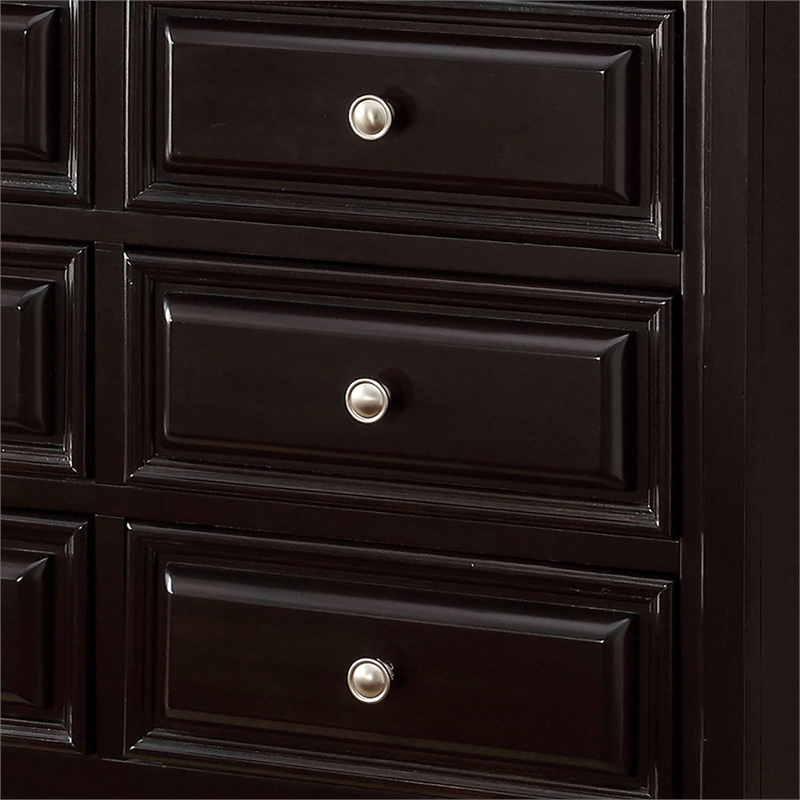 Furniture of America Turner Solid Wood 6-Drawer Media Chest in Espresso