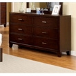 Furniture of America Sirius Solid Wood 6-Drawer Double Dresser in Brown Cherry