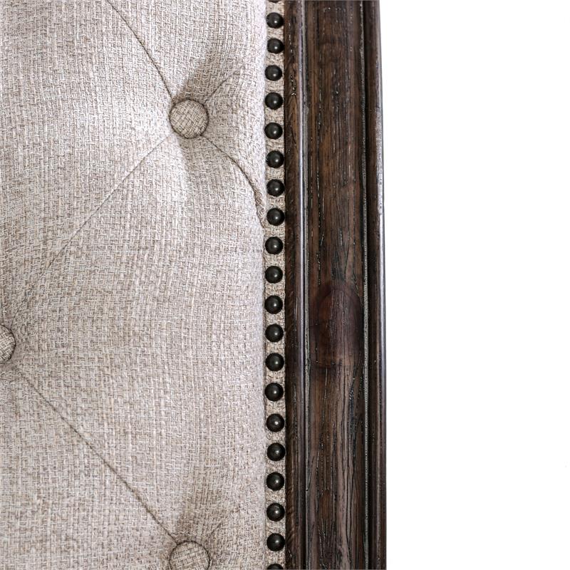 FOA Kai 2pc Natural Tone Wood Bedroom Set - King + Nightstand