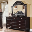 Furniture of America Damos 2-Piece Solid Wood Dresser and Mirror in Dark Walnut