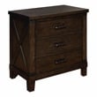 FOA Andrew 2pc Dark Walnut Solid Wood Bedroom Set - Queen + Nightstand