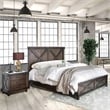 FOA Andrew 2pc Dark Walnut Solid Wood Bedroom Set - Queen + Nightstand