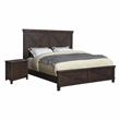 FOA Andrew 2pc Dark Walnut Solid Wood Bedroom Set - Queen + Nightstand