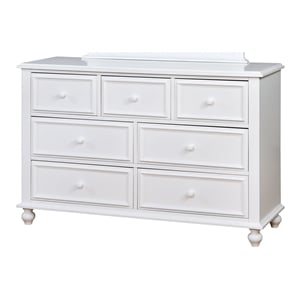 Furniture of America Noell Solid Wood 7-Drawer Dresser in White