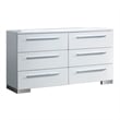 Furniture of America Rayland Contemporary Wood 6-Drawer Dresser in Glossy White