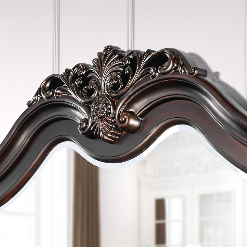 Furniture of America Ruben Solid Wood 2-Piece Dresser and Mirror in Cherry