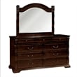 Furniture of America Oulette 2-Piece Wood Dresser and Mirror in Cherry