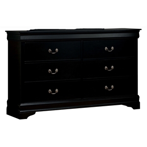 furniture of america brodus transitional solid wood 6-drawer dresser
