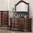 Furniture of America Cheston Wood 2-Piece Dresser with Mirror in Brown Cherry