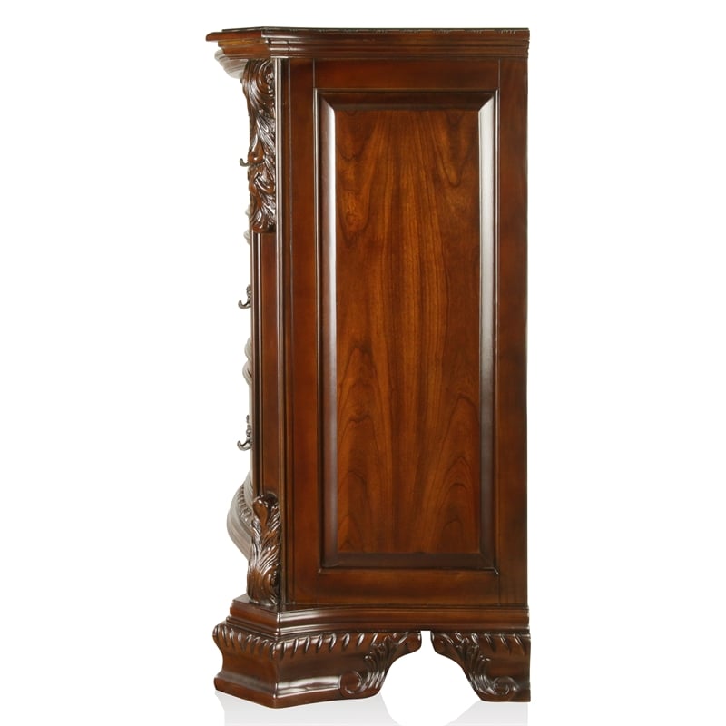 Furniture of America Cheston Wood 2-Piece Dresser with Mirror in Brown Cherry