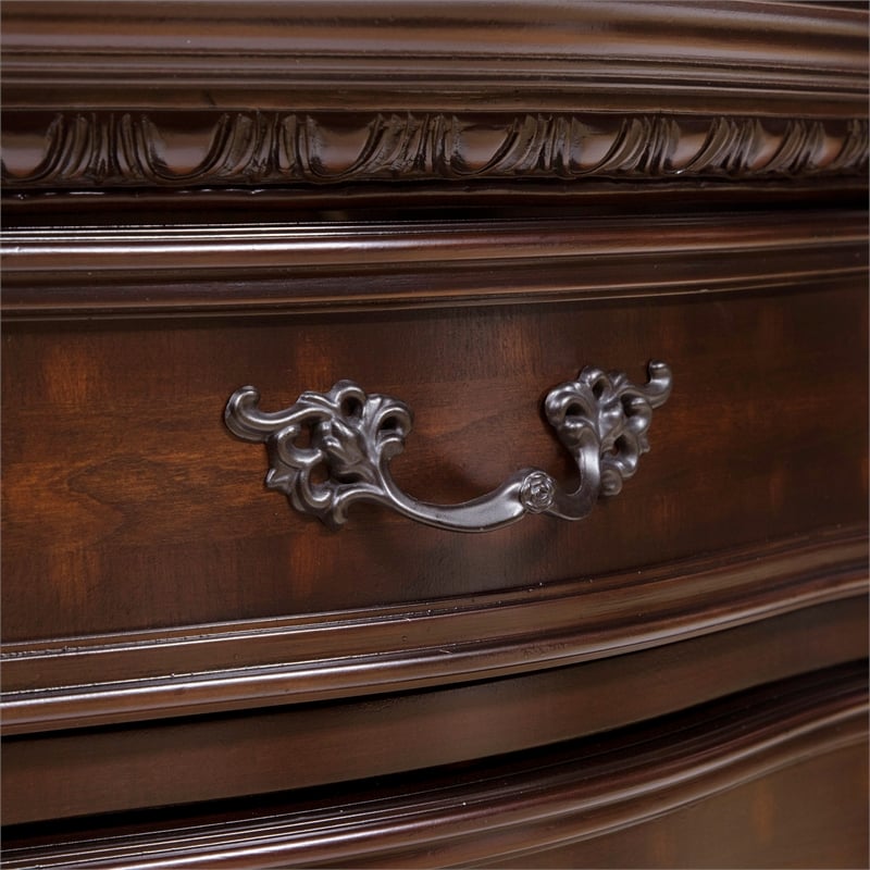 Furniture of America Cheston Wood 2-Piece Dresser with Mirror in Brown Cherry