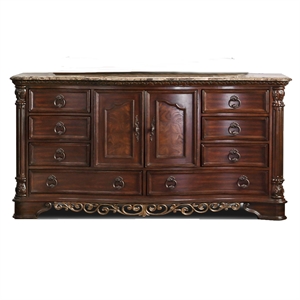 Furniture of America Jordan Wood 8-Drawer Wood Dresser in Brown Cherry