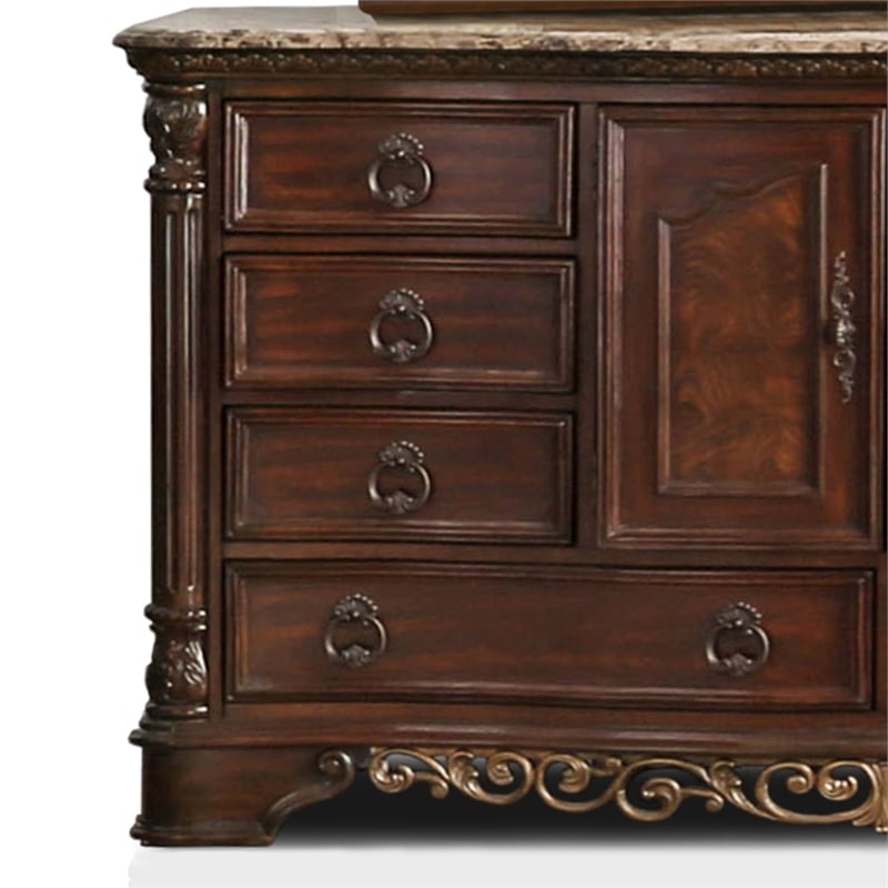 Furniture of America Jordan Wood 8-Drawer Wood Dresser in Brown Cherry