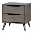 FOA Belkor 2-Piece Gray Solid Wood Bedroom Set - King + Nightstand