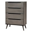 FOA Belkor 3-Piece Gray Solid Wood Bedroom Set - King + Nightstand + Chest