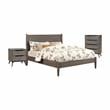FOA Belkor 3-Piece Gray Solid Wood Bedroom Set - King + Nightstand + Chest