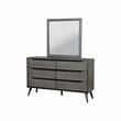FOA Belkor 4pc Gray Wood Bedroom Set - Queen+Nightstand+Dresser+Mirror