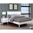 FOA Belkor 2-Piece White Solid Wood Bedroom Set- Cal King + Nightstand