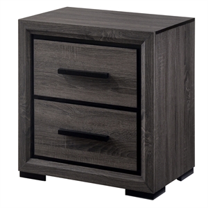 Furniture of America Drummond Contemporary Wood 2-Drawer Nightstand in Gray