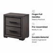 Furniture of America Drummond Contemporary Wood 2-Drawer Nightstand in Gray
