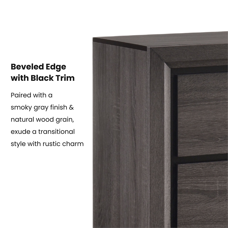 Furniture of America Drummond Contemporary Wood 2-Drawer Nightstand in Gray