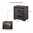 Furniture of America Drummond Contemporary Wood 2-Drawer Nightstand in Gray