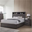FOA Drummond 2-Piece Gray Wood Panel Bedroom Set - Queen + 1 Nightstand