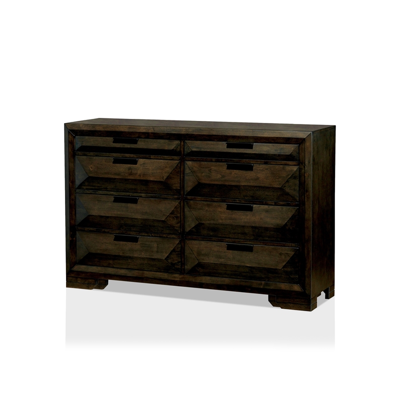 Furniture Of America Strauss Wood 8 Drawer Double Dresser In Espresso Idf 7557d