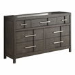 Furniture of America Vela 2-Piece Wood Dresser and Mirror in Gray
