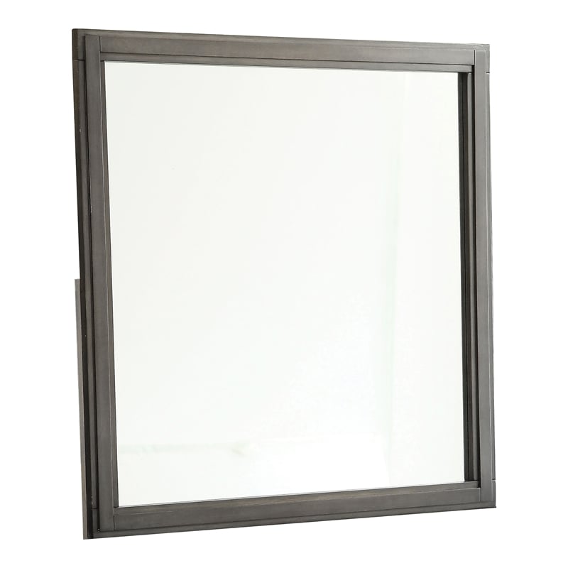 Furniture of America Vela 2-Piece Wood Dresser and Mirror in Gray