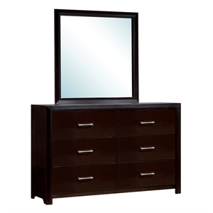 furniture of america barett contemporary wood 6-drawer dresser in espresso