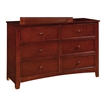 Furniture of America Dimanche Solid Wood 6-Drawer Double Dresser in Cherry