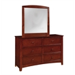 Furniture of America Dimanche Solid Wood 6-Drawer Double Dresser in Cherry