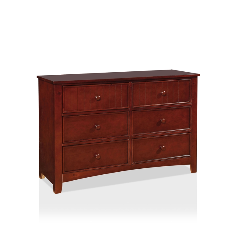 Drawer Double Dresser In Cherry Cymax, Solid Wood Furniture Dressers