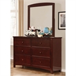 Furniture of America Dimanche Solid Wood 6-Drawer Double Dresser in Cherry