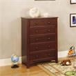 Furniture of America Dimanche Solid Wood 5-Drawer Chest in Cherry