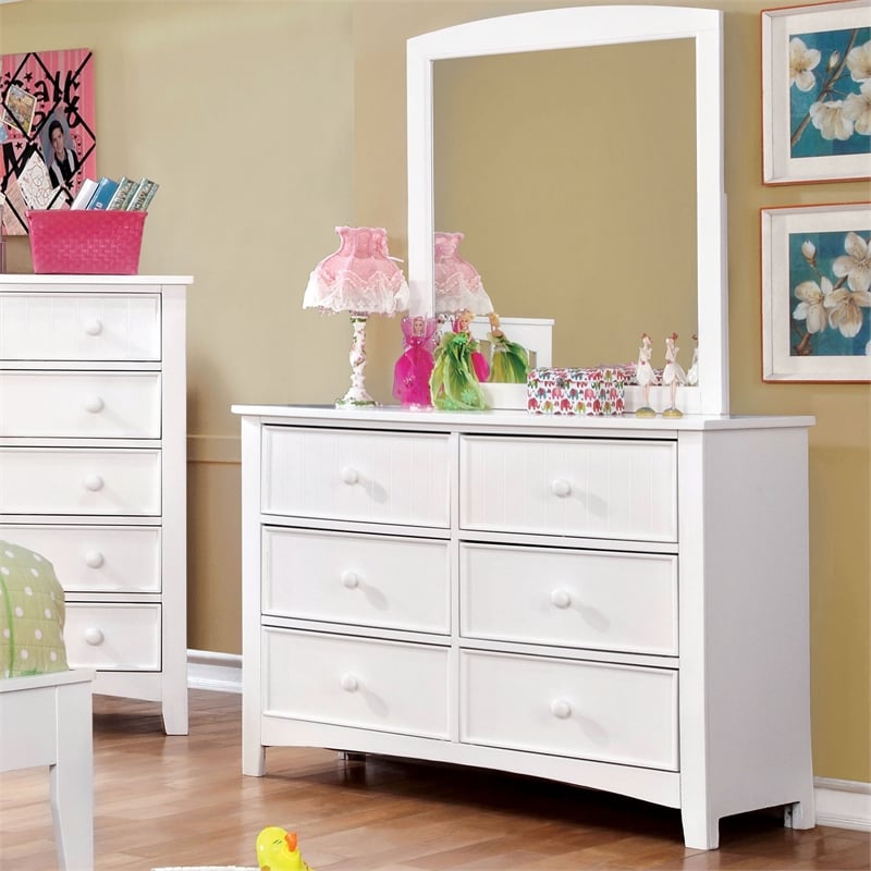 White double deals dresser solid wood