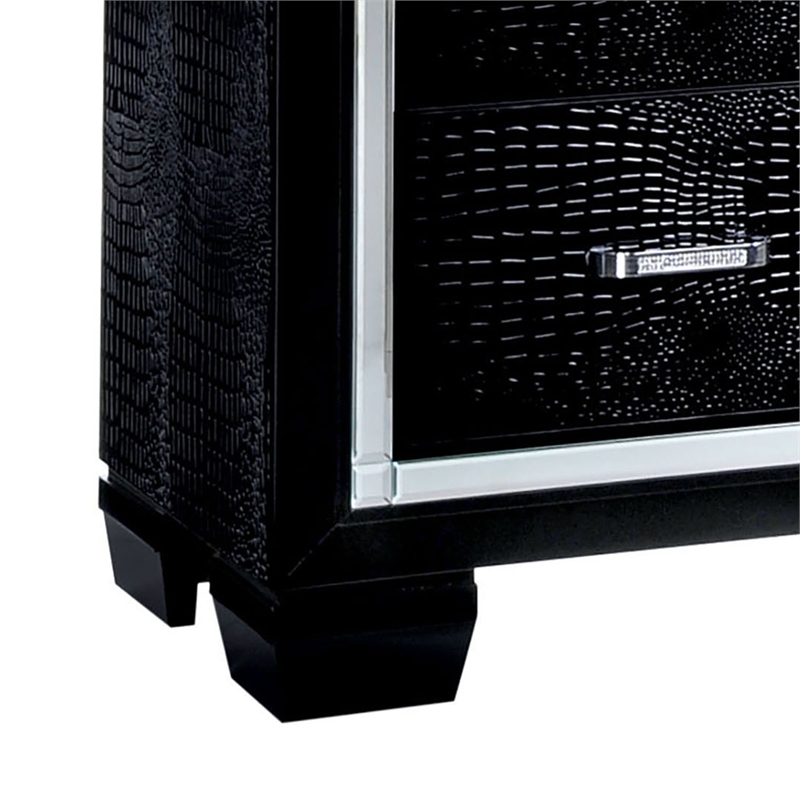 Furniture of America Rachel Contemporary Solid Wood 9-Drawer Dresser in Black