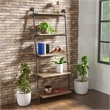 Furniture of America Binlatti Metal 5-Tier Ladder Display Shelf in Sand Black