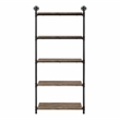 Furniture of America Binlatti Metal 5-Tier Ladder Display Shelf in Sand Black