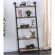 Furniture of America Binlatti Metal 5-Tier Ladder Display Shelf in Sand Black