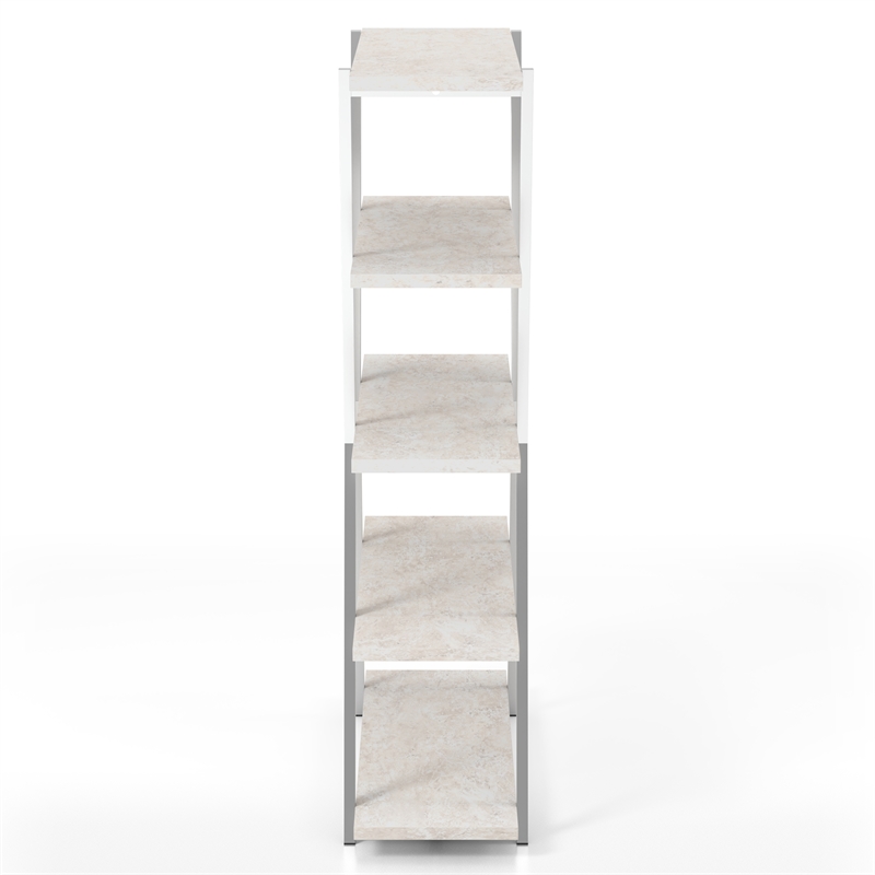 Furniture of America Ketano Metal 4-Shelf Bookcase in Chrome