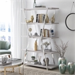 Furniture of America Ketano Metal 4-Shelf Bookcase in Chrome