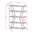 Furniture of America Ketano Metal 4-Shelf Bookcase in Chrome